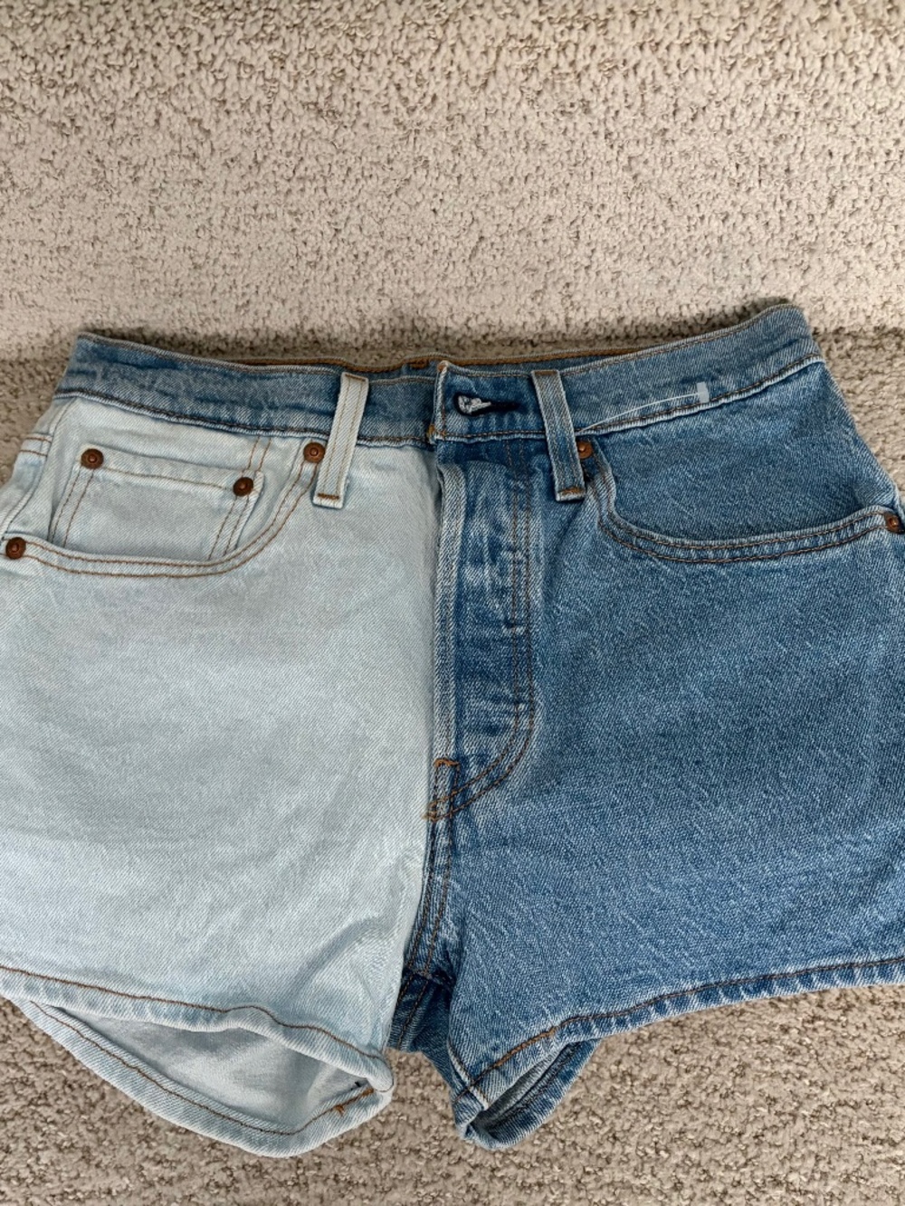 Levi's 501 Two-Tone Blue Denim Jean Shorts
